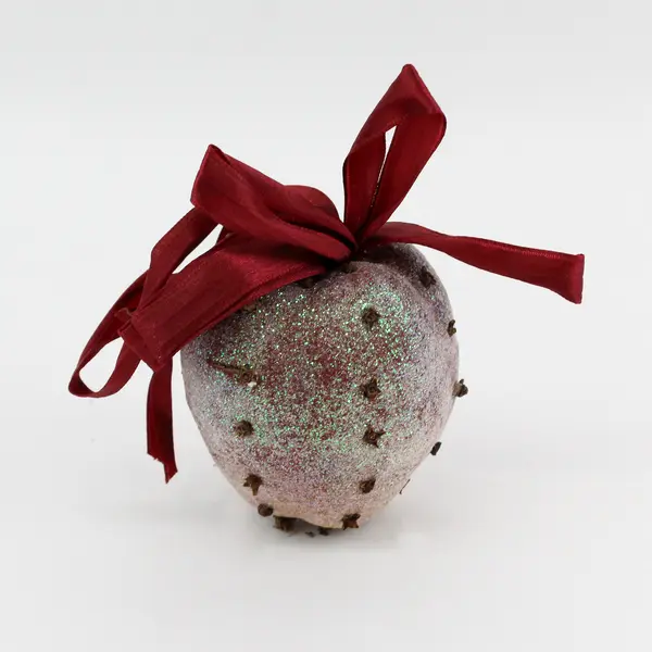 Lot Of 3 Unbranded Matching Glitter Home Decor Fake Fruits (Orange, Pear, Apple)