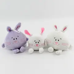 Lot of 3 American Greetings Plush Bunny Rabbits Stuffed Animal, 1 Lilac/2 White