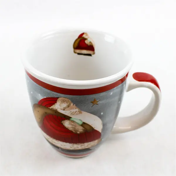 Lot of 2 Ceramic Christmas Santa Coffee Mugs Milk For Santa Holiday