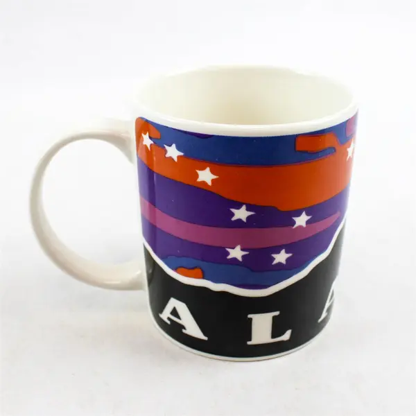 Lot of 2 Alaska & Hawaii Souvenir Ceramic Coffee Mugs 