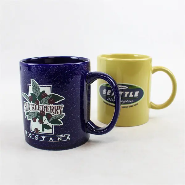 Lot of 2 Seattle & Montana Souvenir Ceramic Coffee Mugs