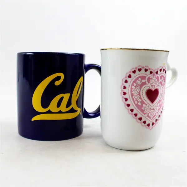 Lot of 2 Ceramic Coffee Mugs Berkeley & Heart Designs Collectible