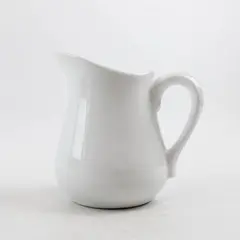 Simple Dining White Creamer Milk Pitcher Small 5" Handle