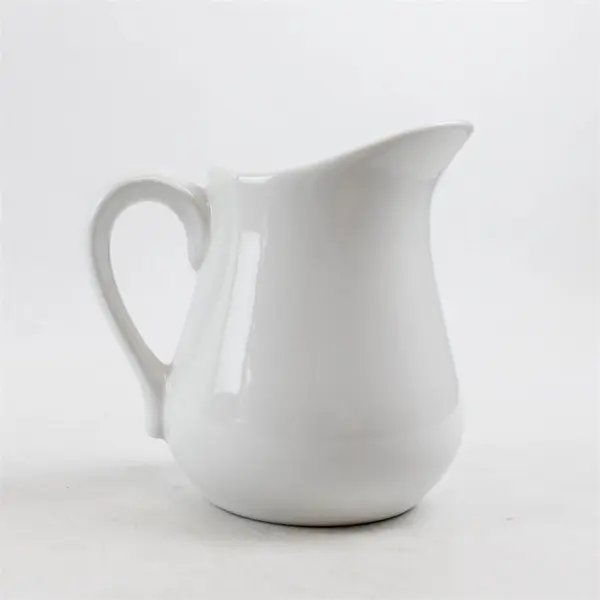 Simple Dining White Creamer Milk Pitcher Small 5" Handle