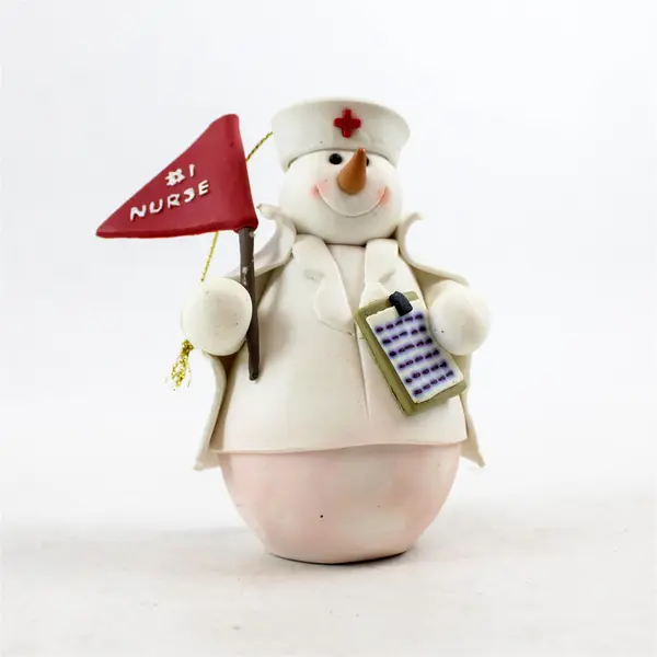 TJ's Christmas Mitchell Import #1 Nurse Snowman Ornament New 4.5in