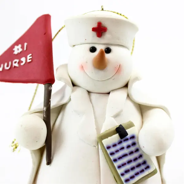 TJ's Christmas Mitchell Import #1 Nurse Snowman Ornament New 4.5in