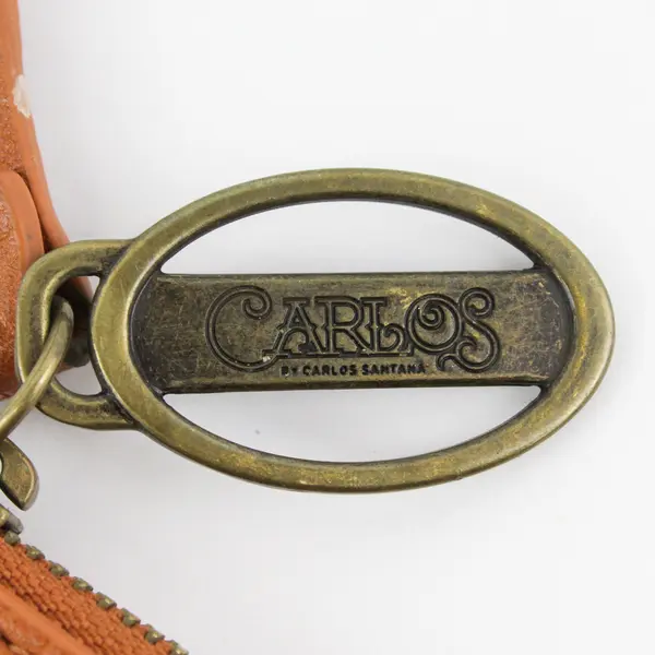 Carlos Santana Brown Fringe Zip Wristlet Clutch  8"x5"