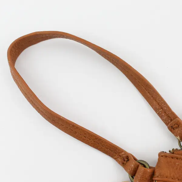 Carlos Santana Brown Fringe Zip Wristlet Clutch  8"x5"