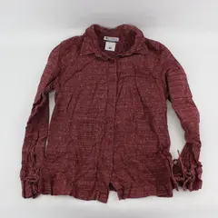 Columbia Women's S Purple Heather Long Sleeve Button Up Drawstring Wrist Blouse