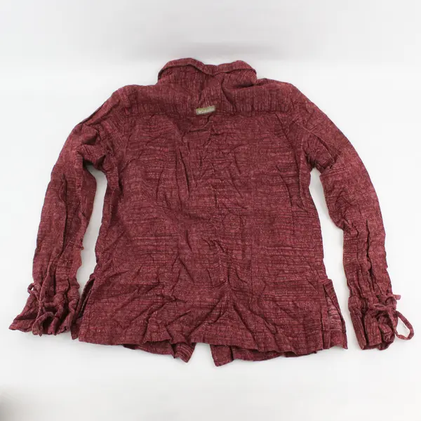 Columbia Women's S Purple Heather Long Sleeve Button Up Drawstring Wrist Blouse