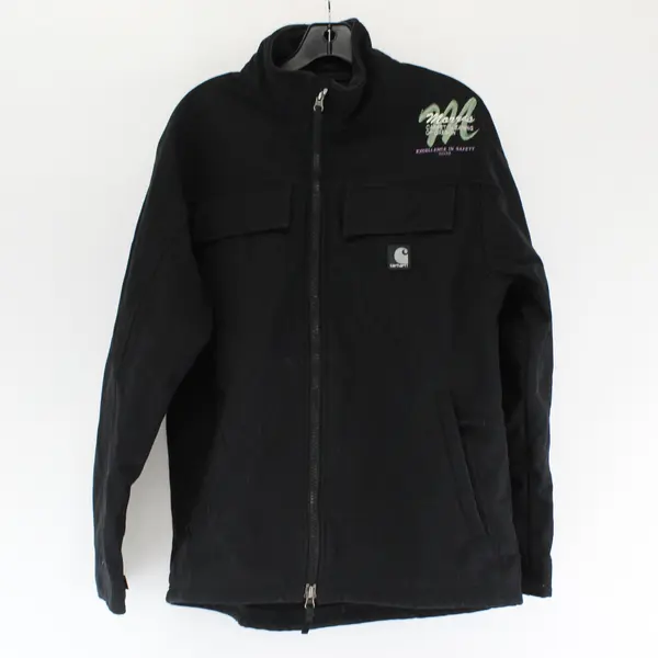 Carhartt Embroidered Branded Black Stand Collar Zip-Up Jacket Men's Medium