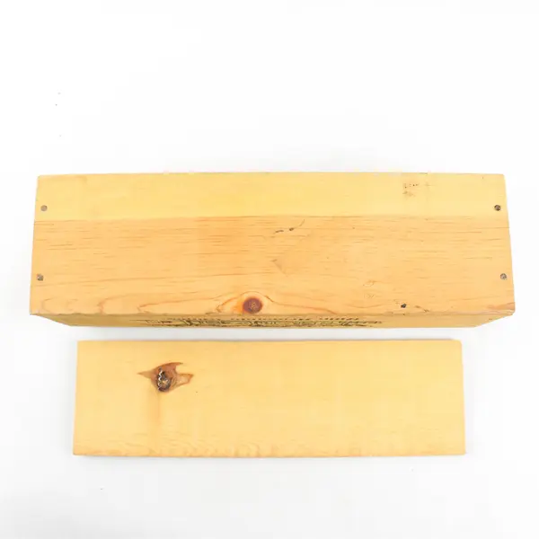 Villa Armando Wine Wooden Storage Box Hinged Lid 16x4.75x5 in