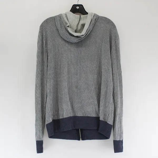 Alternative Earth Blue and White Striped Zip-Up Hoodie Women's Medium