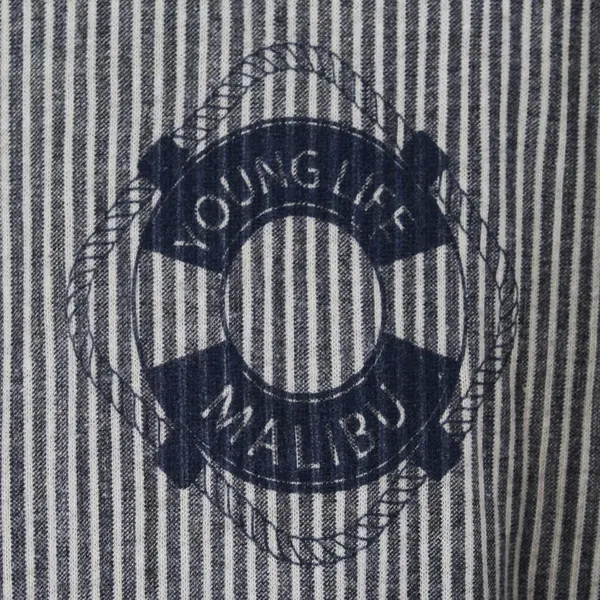 Alternative Earth Blue and White Striped Zip-Up Hoodie Women's Medium