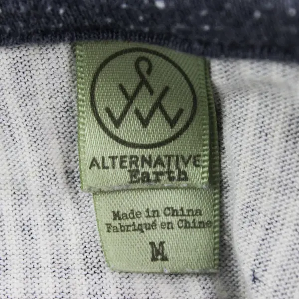 Alternative Earth Blue and White Striped Zip-Up Hoodie Women's Medium