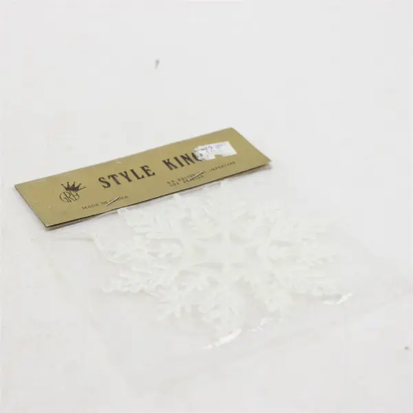 Lot of 7 Style King Plastic Snowflake Ornaments 5x4 in New Holiday