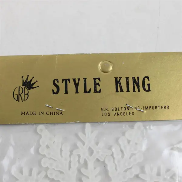 Lot of 7 Style King Plastic Snowflake Ornaments 5x4 in New Holiday