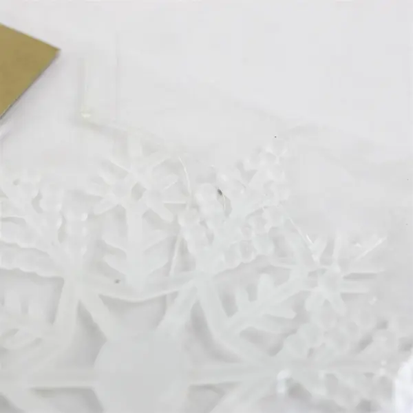 Lot of 7 Style King Plastic Snowflake Ornaments 5x4 in New Holiday