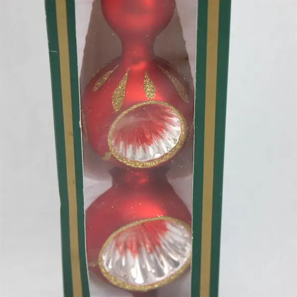 New Kurt Adler Kringle Red Glass Tree Topper 13in Decorative Indentations