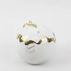 Otagiri Enesco White Porcelain Potpourri Ornament Joyous Noel Christmas