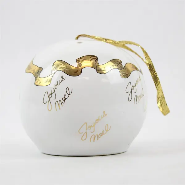 Otagiri Enesco White Porcelain Potpourri Ornament Joyous Noel Christmas