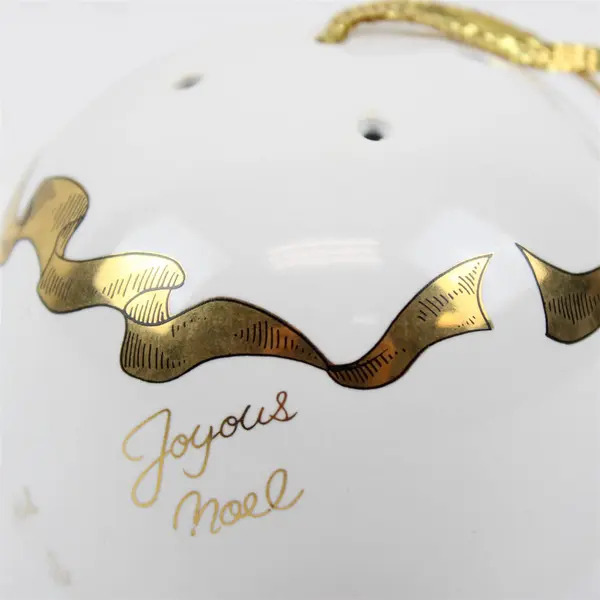 Otagiri Enesco White Porcelain Potpourri Ornament Joyous Noel Christmas