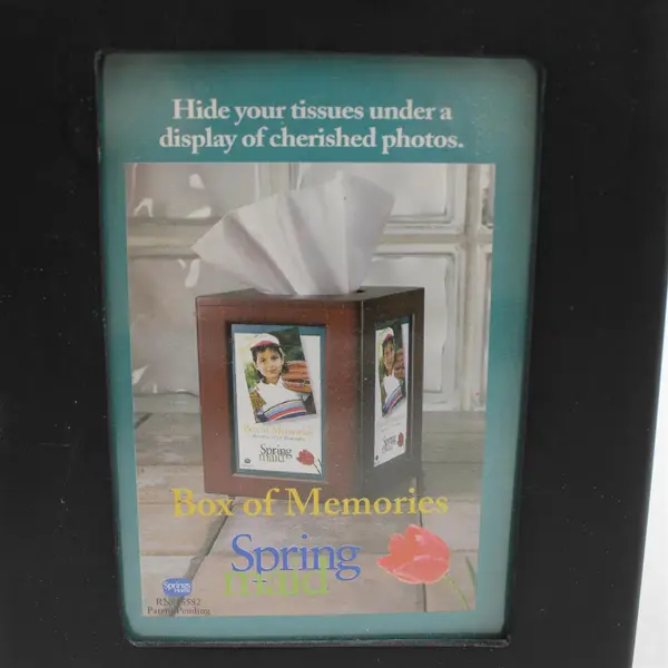 Spring Maid Box of Memories Black Photo Tissue Box Cover Model 15582