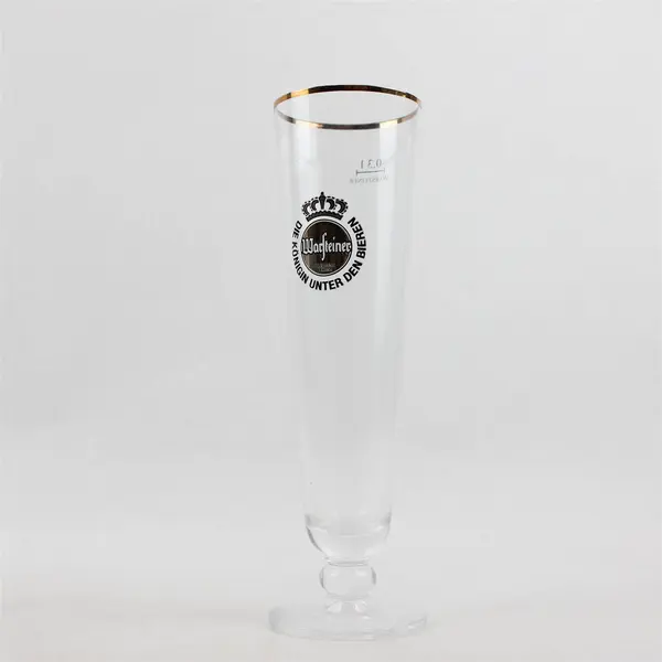 Vintage Warsteiner Tulip Beer Glasses 2pc Boxed 0.3L Gold Rimmed