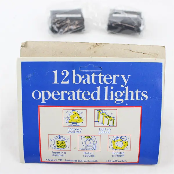 Lot of 3 Sets of 12 Battery Operated Christmas Lights (D Batteries)