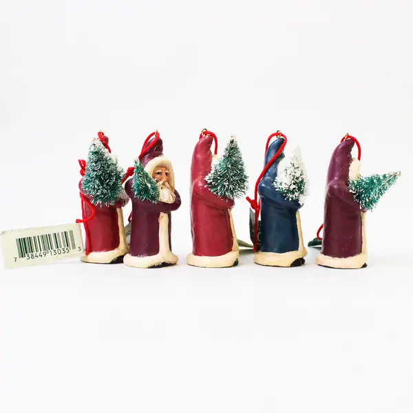Lot of 5 Midwest of Cannon Falls Father Christmas Figurines w/ Trees Ornaments