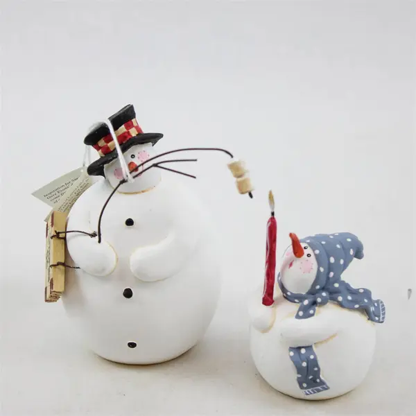 Sandi Gore Evans Snow S' Mores Snowman Figurine 6in Holiday Collectible New