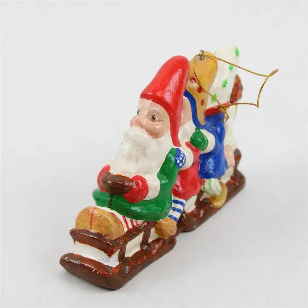 House of Hatten Elves Riding Sled Ornament Christmas Holiday Collectible
