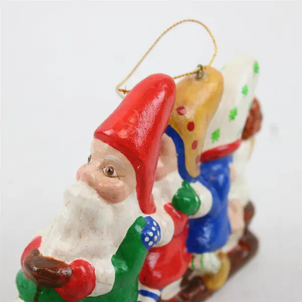 House of Hatten Elves Riding Sled Ornament Christmas Holiday Collectible
