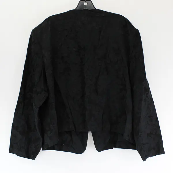 Vintage Maggie McNaughton Black Frog Button Long-Sleeved Top Women's 24W