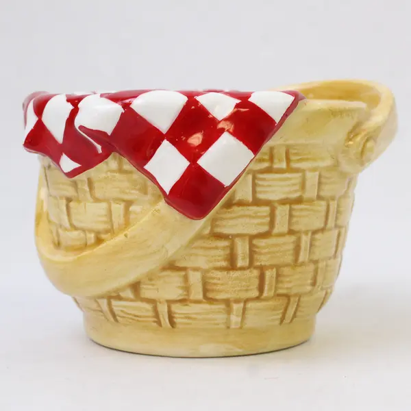 Department 56 Set of 4 Wicker Picnic Basket Tea Cups - Red Riding Hood