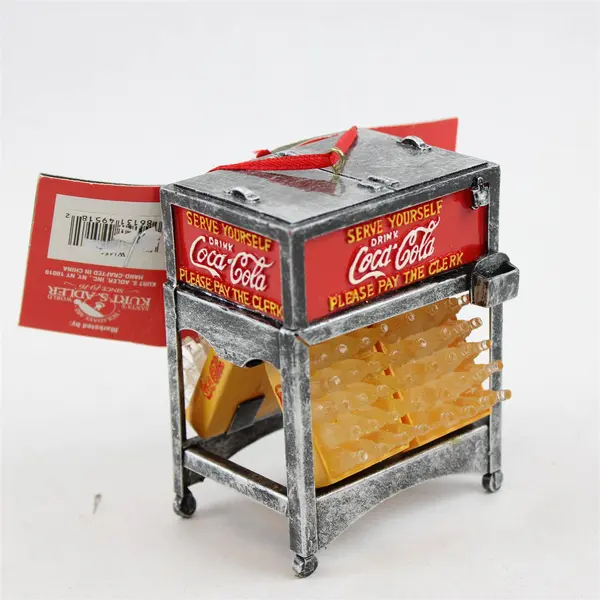 Lot of 2 Kurt S. Adler Santa's World Coca-Cola Display Ornaments W1454 New