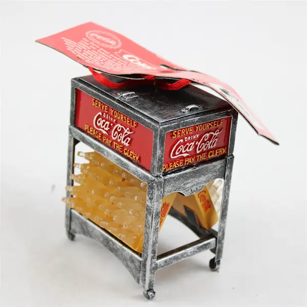 Lot of 2 Kurt S. Adler Santa's World Coca-Cola Display Ornaments W1454 New