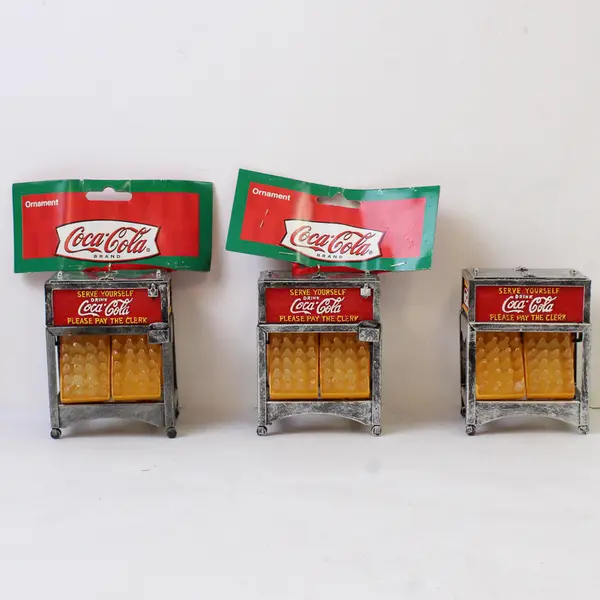 Lot of 3 Kurt S. Adler Santa's World Coca-Cola W1454 Display Ornaments New