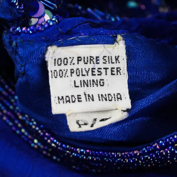 Vintage Scala Beaded Blue Knee-Length Silk Dress Women's Size Small