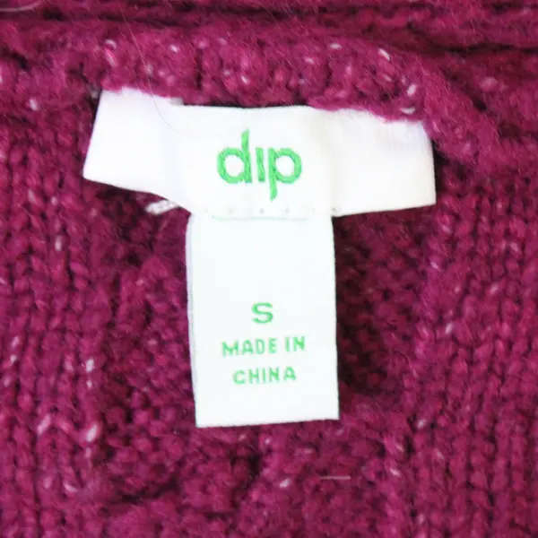 Dip Magenta Button-Front Cable Knit Cardigan Women's Small