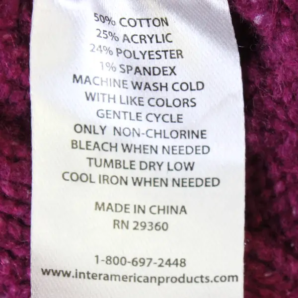 Dip Magenta Button-Front Cable Knit Cardigan Women's Small