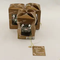 Lot of 3 Roman Inc Reflection Glass Ball Ornaments - Holiday Phrases