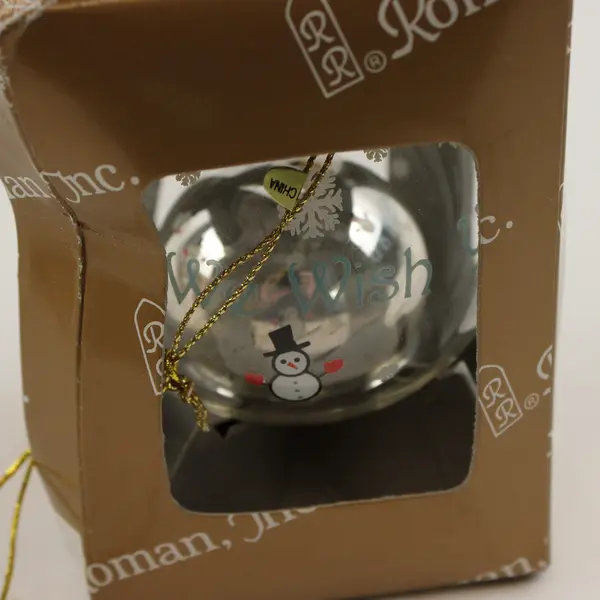 Lot of 3 Roman Inc Reflection Glass Ball Ornaments - Holiday Phrases