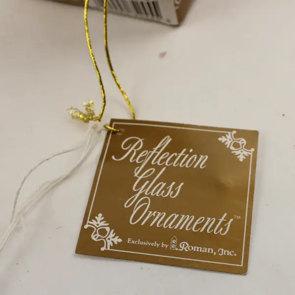 Lot of 3 Roman Inc Reflection Glass Ball Ornaments - Holiday Phrases