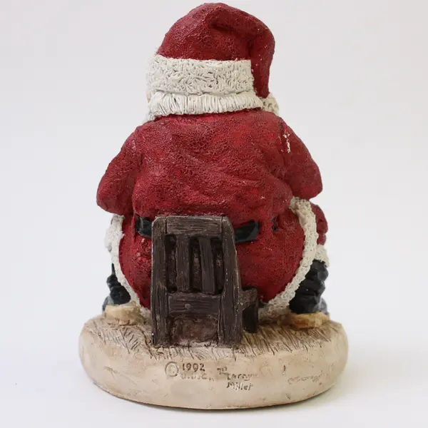 Jolly Old Elf Santa Tea Party Figurine w/ Stuffed Bear