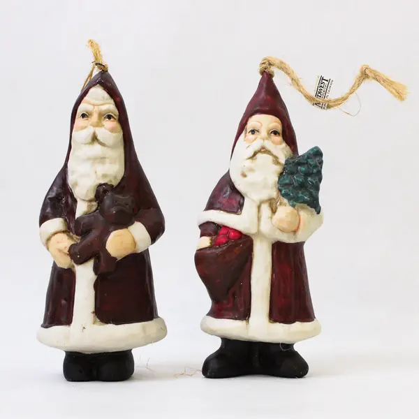 Lot of 2 Midwest Import Co Father Christmas Ornaments New Holiday Decor