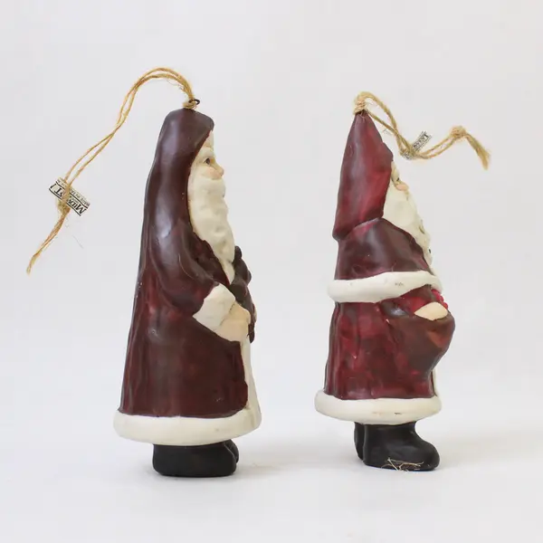 Lot of 2 Midwest Import Co Father Christmas Ornaments New Holiday Decor