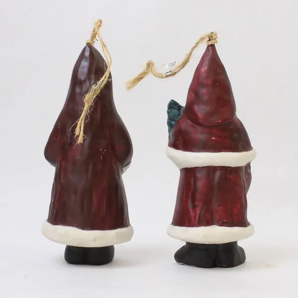 Lot of 2 Midwest Import Co Father Christmas Ornaments New Holiday Decor