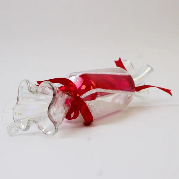 Silvestri The Wonder of Christmas Red & White Glitter Candy Ornament