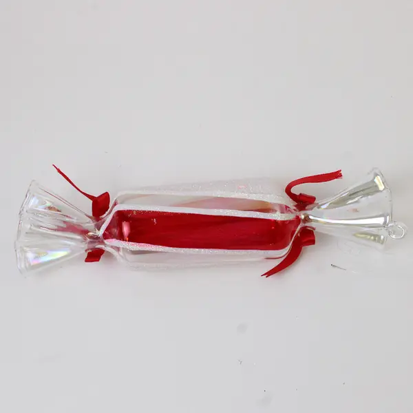 Silvestri The Wonder of Christmas Red & White Glitter Candy Ornament